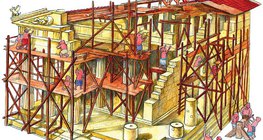 นี่อาจเป็นหน้าตาของการก่อสร้างอาคารวัดในเฮลลาสโบราณในศตวรรษที่ 5 ก่อนคริสต์ศักราช