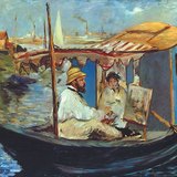 อดัวร์ มาแน - โมเนต์ อยู่ในสตูดิโอบนเรือ(ค.ศ.​ 1847, อิมเพรสชั่นนิสม์)
