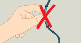 การใช้อุปกรณ์ไฟฟ้าที่มีฉนวนเสียหายเป็นอันตราย!