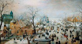 เฮนดริก เอเวอร์แคมป์: ทิวทัศน์ฤดูหนาวกับนักสเก็ต (Rijksmuseum พิพิธภัณฑ์แห่งชาติแห่งอัมสเตอร์ดัม)