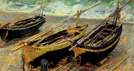 โมเนต์: เรือหาปลาสามลำ (ค.ศ. 1886, อิมเพรสชั่นนิสม์)