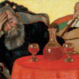 József Rippl-Rónai: พ่อของฉันและลุง Piacsek ดื่มไวน์แดง (ค.ศ. 1907)
