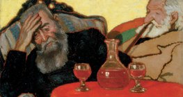 József Rippl-Rónai: พ่อของฉันและลุง Piacsek ดื่มไวน์แดง (ค.ศ. 1907)