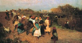 Lajos Deák-Ébner - ผู้เก็บเกี่ยวกลับบ้าน (ค.ศ.1881)