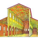 ภาพตัดขวางของ Basilica of Sant'Apollinare in Classe, Ravenna, Italy (536-549, ศิลปะคริสเตียนยุคแรก)