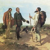 กุสตาฟว์ กูร์แบ: เดอะมีทติ้ง หรือ "บงขูร์, มอนซิเยอร์ กูร์แบ" (ค.ศ. 1854, ความสมจริง)