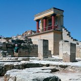 ซากปรักหักพังของวัง Knossos ในครีต (กรีซ)