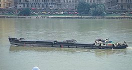 เรือท้องแบนในแม่น้ำดานูบ