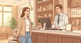 ที่แผนกต้อนรับของโรงแรม