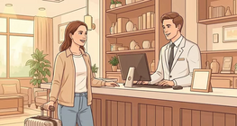 ที่แผนกต้อนรับของโรงแรม