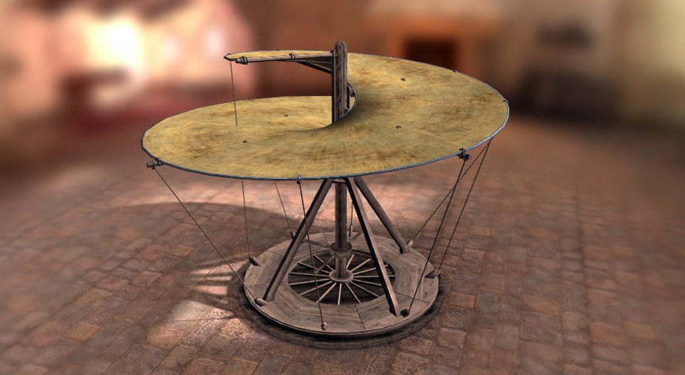 สิ่งประดิษฐ์ของ เลโอนาร์โด – สกรูอากาศ (ประมาณ ค.ศ. 1489)