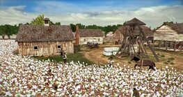 Southern plantation with slaves (USA, 19th century)